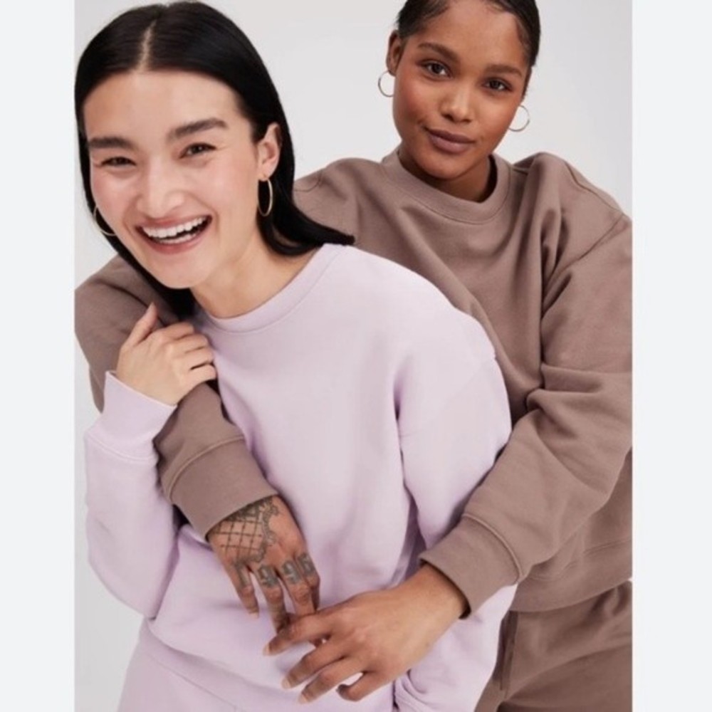 Girlfriend collective 50/50 mauve sweatshirt sz medium